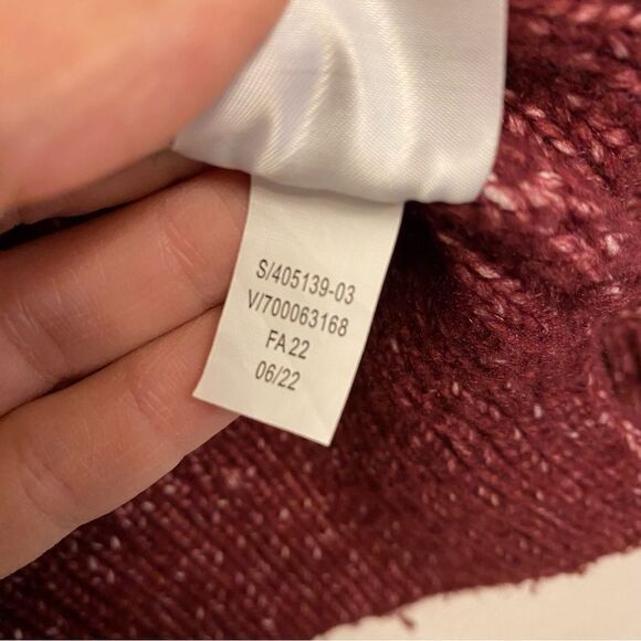 Banana Republic burgundy marled Heathered red mock neck pullover soft sweater M - Picture 8 of 8